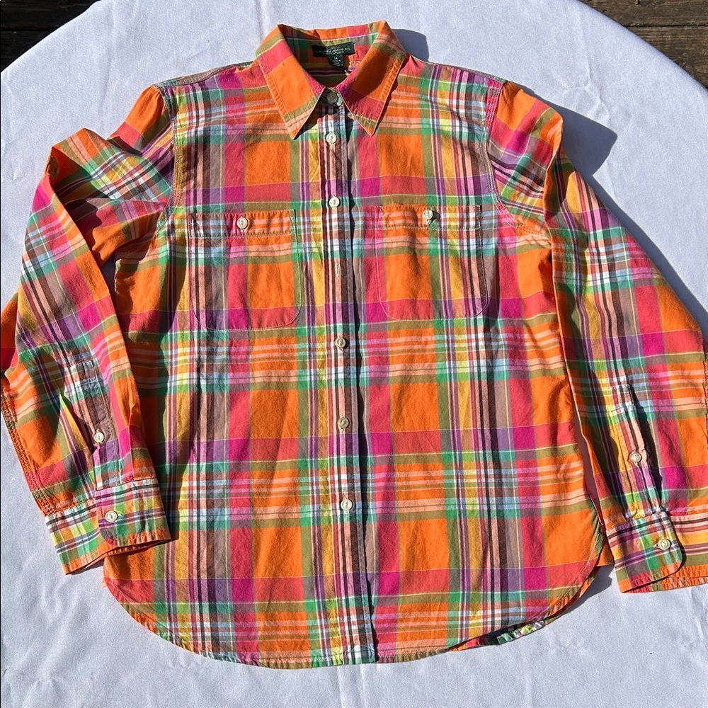 Lauren by Ralph Lauren Colorful Plaid Button-Up Shirt